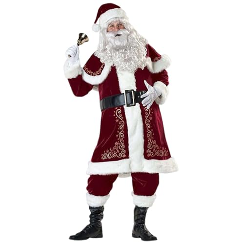 Nikolaus-Kostüm, Adventskalender 2024 Erwachsene, Nikolaus Kostüm Herren Weihnachtskostüm Deluxe Nikolaus Kostüm Anzug Weihnachtsmann Xxl Weihnachtsmann Kostüm Santa Claus Kostüm Nikolaus Anzug von lozssnigzi