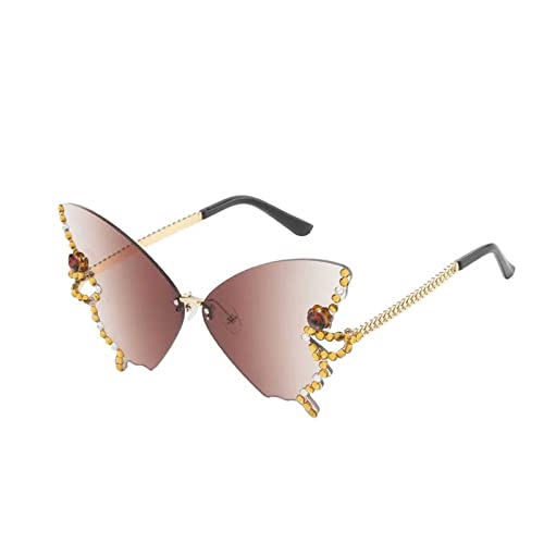 Sonnenbrille Festival: Bunte Randlose Schmetterling Festival Accessoires Festival Zubehör Coole Nette Prom Lustige Rave Disco Brille Sonnenbrille Vintage Unregelmäßige Festival Brille Neuheit Brillen von lozssnigzi