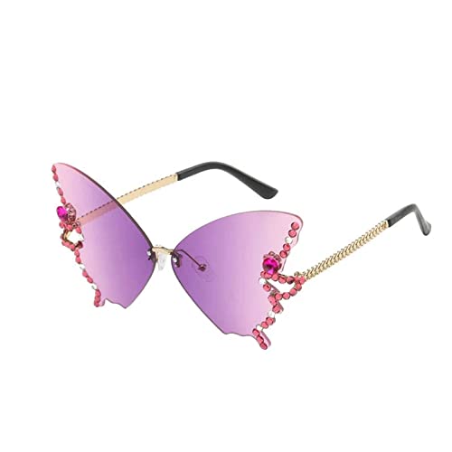 Sonnenbrille Festival: Bunte Randlose Schmetterling Festival Zubehör Festival Accessoires Coole Nette Prom Lustige Rave Disco Brille Sonnenbrille Vintage Unregelmäßige Neuheit Brillen Festival Brille von lozssnigzi