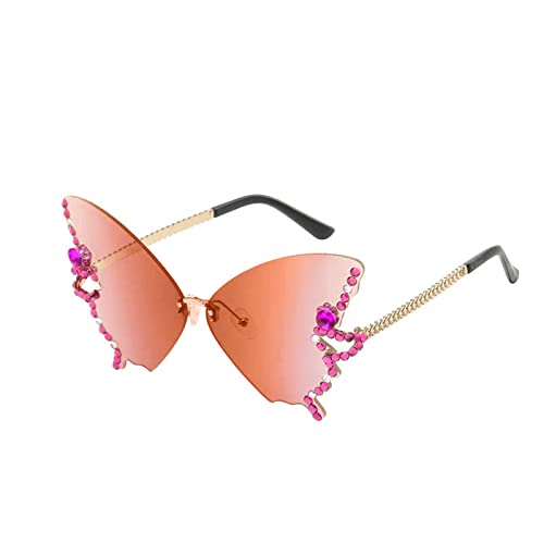 Sonnenbrille Festival: Randlose Bunte Schmetterling Festival Accessoires Festival Zubehör Coole Nette Prom Lustige Rave Disco Brille Sonnenbrille Vintage Unregelmäßige Festival Brille Neuheit Brillen von lozssnigzi