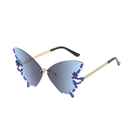 Sonnenbrille Festival: Randlose Bunte Schmetterling Festival Accessoires Festival Zubehör Coole Nette Prom Lustige Rave Disco Brille Sonnenbrille Vintage Unregelmäßige Festival Brille Neuheit Brillen von lozssnigzi