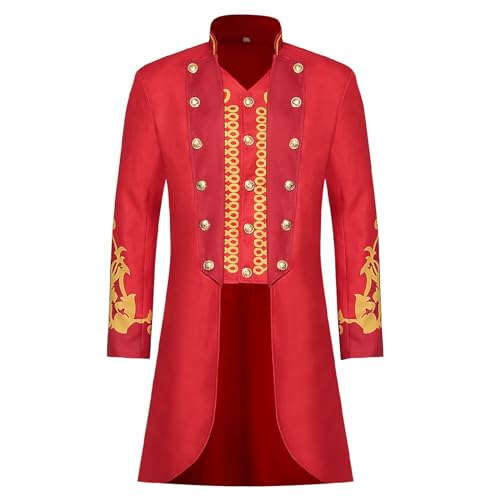 black-friday-2024,Mittelalter Kostüm Herren, Halloween Frack Faschingskostüme Gehrock Gothic Mantel Erwachsene Renaissance Kostüm Jacke Retro Steampunk Mittelalter Karnevalskostüme Cosplay Uniform von lozssnigzi