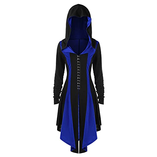 gothic mantel damen, Terminkalender 2025, Frack Damen Frack Mittelalter Kostüm Lang Gehrock Steampunk Jacke Renaissance Gothic Mantel Schwarzer Steampunk Kostüm Cosplay Steampunk Elegant Uniform von lozssnigzi