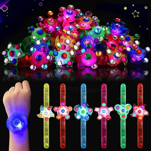 Gadget Geburtstag Kinder 16 Stück Leuchtende fluoreszierende Armbänder Geschenke Ende Party Geburtstag Gastgeschenke für Party Armband Anti-Stress Fidget Spinner für Kinder Mitgebsel Geburtstag von lttorjf