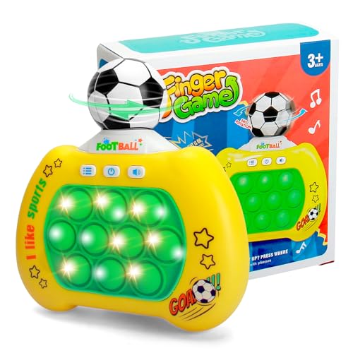 Pop It Elektronischer Fußball mit 360° drehbarem Fußball, Spielkonsole, schnell drückende Blasen, Popping-Spiele, interaktives Fidget Toy, schnelles Schieben, Geschenk von lttorjf