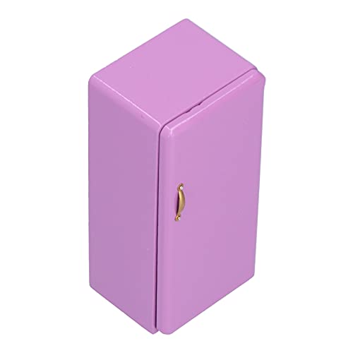 1:12 Puppenhaus Kühlschrank Holz Miniatur Kühlschrank Möbelzubehör Spielzeug Violet Mini Kühlschrank Küche Wohnzimmer Szene Model Ornamente von lvifloae