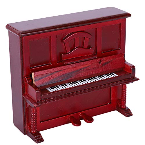 1:12 Puppenhaus Miniatur Holz Klavier Spielzeugpuppenhaus Dekoration Accessoires Elegant Mini House Dekoration Künstliche Hausmöbel Accessoires Schwarz (Red) von lvifloae