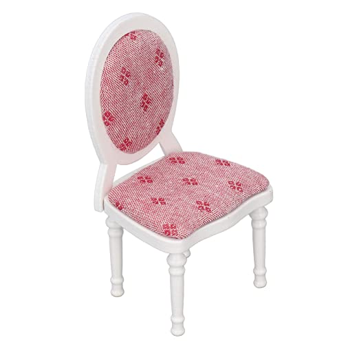 Dollhouse Chair White Retro Simulation hölzerner Hochrücken Stuhl 1:12 Mini Dollhouse Möbel Ornamente 1:12 Puppenhaus Accessoire Dollhouse Accessoires von lvifloae