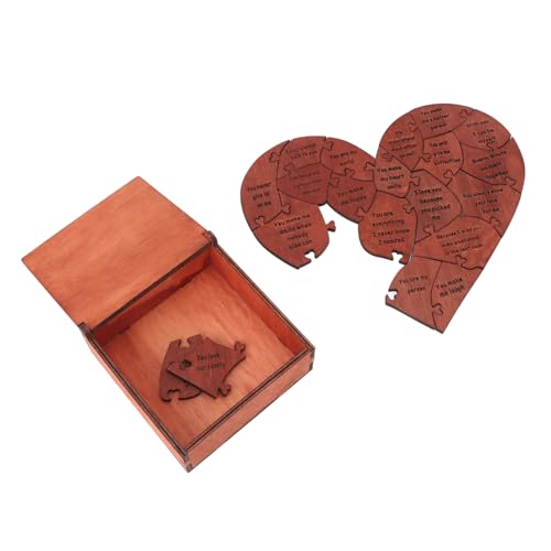 Hölzernes Herzpuzzle zum Valentinstag, herzförmige Puzzles, romantische Liebesherzpuzzles mit Box für den Hochzeitstag von lvifloae