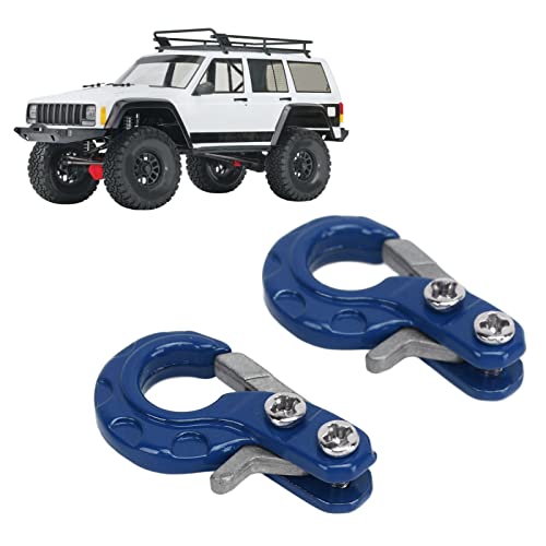 lvifloae 2Pcs Remote Control Trailer Hook Aluminium Alloy Anti RC Trailer Chain High Strength Wear RC Car Hook for SCX10 1/10 R/C Car Model Black (Blue) von lvifloae