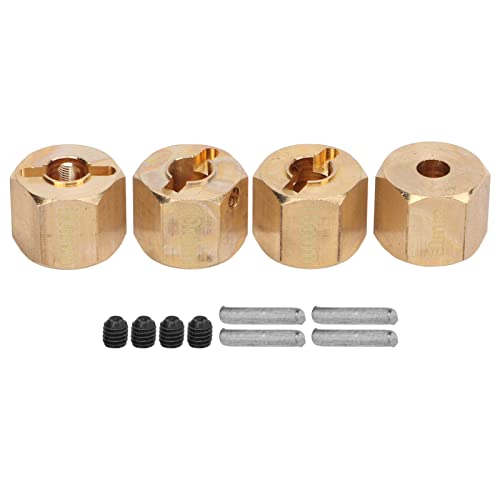 lvifloae 4 PCs 12mm Sechskantrad -Hub erweiterter Adapter Hochwertiger Messingkoppler Erhöhen Sie die Fahrzeugstabilität für SCX10 90046 GN7 CC01 1/10 RC -Autos (10 mm) von lvifloae