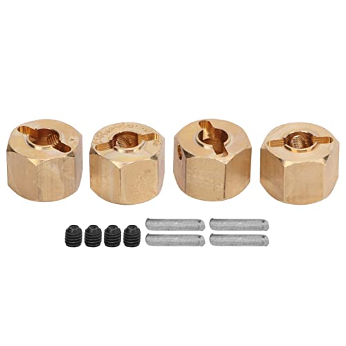 lvifloae 4 PCs 12mm Sechskantrad -Hub erweiterter Adapter Hochwertiger Messingkoppler Erhöhen Sie die Fahrzeugstabilität für SCX10 90046 GN7 CC01 1/10 RC -Autos (9mm) von lvifloae