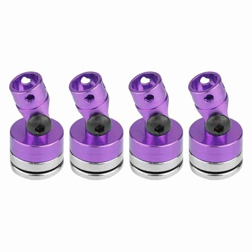 lvifloae 4 Stück Aluminium RC Karosseriepfosten Magnetische RC Karosseriehalterungen Unsichtbare Karosseriepfostenhalterung gut Scx10 4Wd 1:10 RC Auto Gelb Schwarz Lila (Purple) von lvifloae