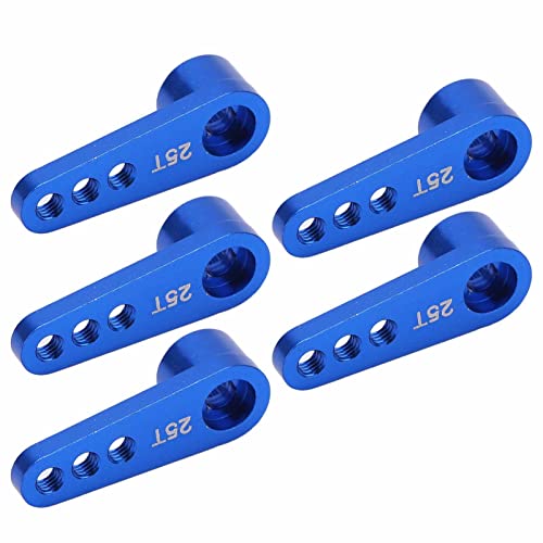 lvifloae 5 PCs 25T Servo Hörner Aluminiumlegierung Lenkung Servoarme Blau Superior Performance Upgrade Fernbedienung Car Model Blau von lvifloae