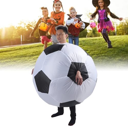 lvifloae Aufblasbares Fußball-Fußball-Kostüm, lustiges Karnevals-Fußball-Kostüm mit Luftgebläse für Party, Cosplay, Mottoparty, Cosplay von lvifloae