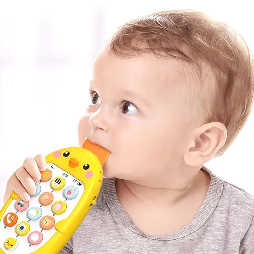 lvifloae Baby-Handy-Spielzeug kann Zähne zusammenbeißen, Vorschul-Baby-Handy-Spielzeug, Musik-Sound, zweisprachig, geeignet für die frühe Bildung von lvifloae