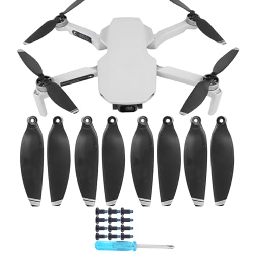 lvifloae Mini Propeller Zubehör Propeller Leichte Wing Blade Drone Ersatzzubehör Passend für MiniSchwarz mit silbernem Rand (Silberkante) von lvifloae