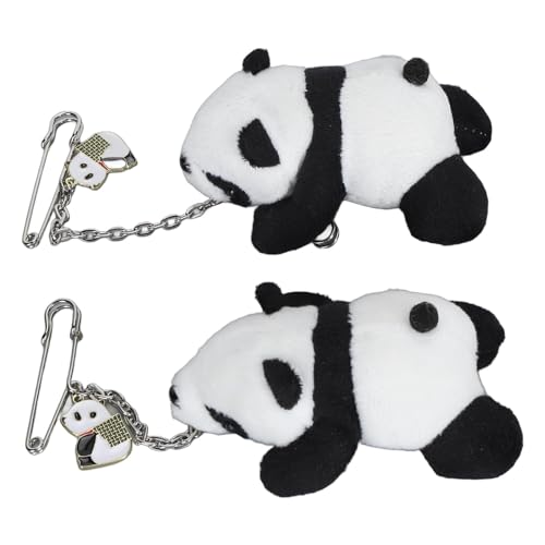 lvifloae Niedlicher Plüsch-Panda-Schlüsselanhänger – Stofftier-Ornamente für Handtasche und Rucksack, perfekte Dekoration, 2 Stück von lvifloae