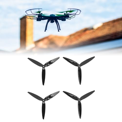 lvifloae Polycarbonat 7040 FPV Propeller mit 3 Blättern für 7 Zoll 8 Zoll FPV RC Drohne, Hochgeschwindigkeitspropeller, mehrere Farben, 4PCS (Schwarz) von lvifloae