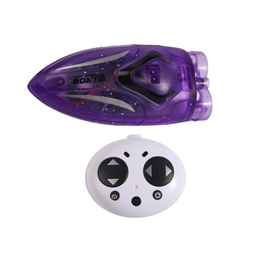 lvifloae Remote Control Boat for Pools and Bathtubs, 2.4GHz Mini Stunt Speedboat with LED Lights, Rechargeable Airship Toy for Adults and Kids, Black Ideal Toy Boats (Purple) von lvifloae