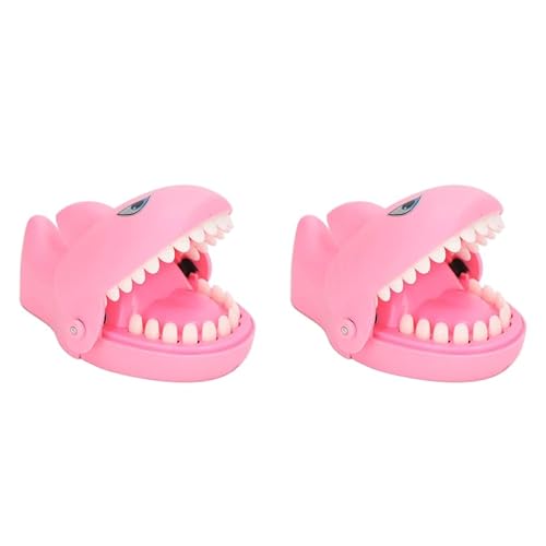 lvifloae Zahnarzt Zähne Spielzeug Zahnarzt Spiel Stressabbau Sharkbanz Hai Spiel Zahnarzt Spielzeug Eltern Kind Interaktive Hai Beißen Finger Hai Spiele für Kinder im Alter von 4-8 Jahren (Rosa*2) von lvifloae