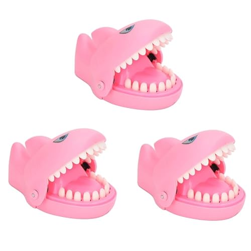 lvifloae Zahnarzt Zähne Spielzeug Zahnarzt Spiel Stressabbau Sharkbanz Hai Spiel Zahnarzt Spielzeug Eltern Kind Interaktive Hai Beißen Finger Hai Spiele für Kinder im Alter von 4-8 Jahren (Rosa*3) von lvifloae