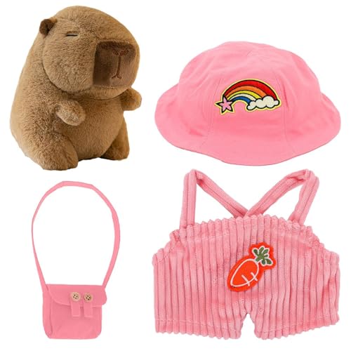 Capybara Plüschtier | 25cm Stofftierpuppe | Dress-Up Capybara Plüschtier | Weicher und entzückender Capybara-Plüsch | Vielseitiges Plüschtier für Kinder und Erwachsene, perfekt für Wohnzimmer, Schlafz von lwxij