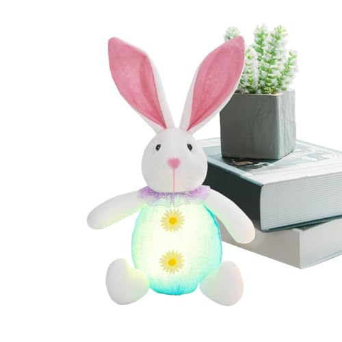 Osterhase Plüsch | Handgefertigtes leuchtendes Stofftier | Schlaffreundliches Nachtlicht-Spielzeug | Leuchtender Osterhase | Kompaktes LED-Nachtlicht für Schlafzimmer, Kinderzimmer oder Dekoration zu von lwxij