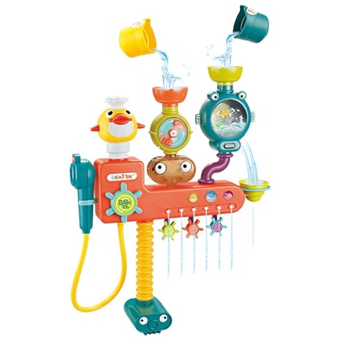 Pfeifen-Badezeit-Spielset | Pädagogische Wasserspielzeuge mit Rohren und Ventilen | Sensorische Duschspielzeuge mit Tiermotiven | Vielseitiges Badespielzeug für Kinder und Babys zu Hause, beim Duschen von lwxij