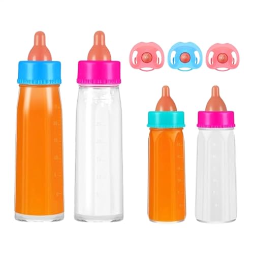 Puppen-Flaschen-Set | Bunte Babyflasche mit Schnullerspielzeug | Rollenspiel-Fütterungszubehör | Lustiges Babyflaschenspielzeug | Kompaktes Babyflaschen-Spielzeugset für Kinder, perfekt zum Spielen dr von lwxij