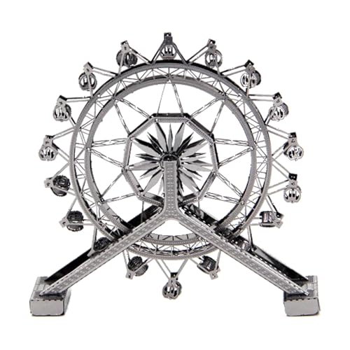 Riesenrad-Puzzle, Modellspielzeug aus Metall, interaktiver Bausatz, Elegante Inneneinrichtung, kein Kleber erforderlich, 3,15 x 1,57 x 3,54 Zoll, ideal für Schreibtisch, Arbeit oder Wohnzimmer von lwxij