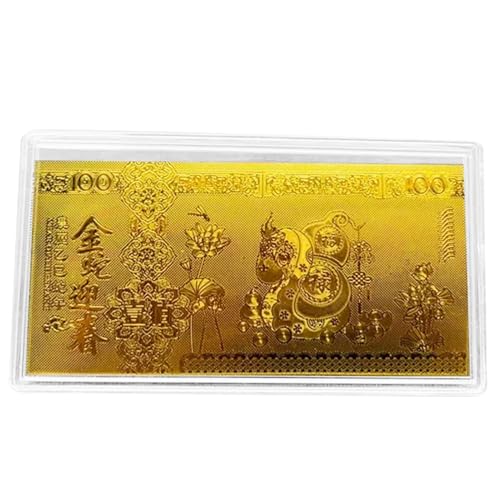 lwxij Chinesische Neujahrs-Schlangenbanknote, Gedenkbanknote zum Jahr der Schlange - Goldfolie-Souvenir-Dekoration, Sammler-Banknoten - Andenken-Banknote 2025, kompakte, dekorative Glücksbanknote von lwxij