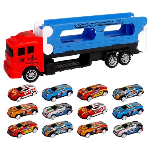 lwxij Dinosaurier-Transportwagen-Set, Transportwagen mit 12 Dinosaurierautos, Lernspielzeug für Kinder, tragbar, 13,39 x 2,4 x 4,33 Zoll, perfekt für fantasievolles Spielen und Lernen zu Hause von lwxij