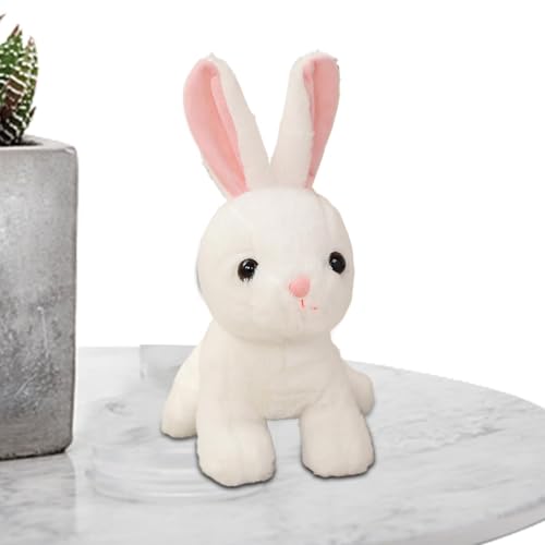 lwxij Realistic Bunny Plush, weich gefüllte Kaninchenpuppe, lebensechter Flauschiges Tierspielzeug, entzückender kuscheliger Begleiter, 7,87 Zoll, Weiß, Rosa, perfekt für Kinder und Erwachsene, die s von lwxij