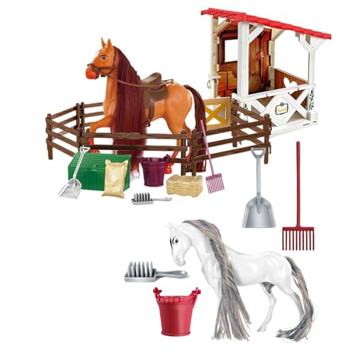 lwxij Reitreitenspielset, abnehmbares Figur, realistisches Tierspielzeug, Farm vorläufig, farbenfroh von lwxij