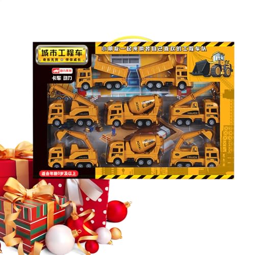 lwxij Spielzeug-Bauwagen für Kinder,BAU-Spielfahrzeuge | Zurückziehbares Spielzeugauto, Push-and-Go-Bauauto - Spielzeug-Bagger, Bulldozer, Lastwagen, Druckguss-Spielfahrzeug-Set für, für Balkon, von lwxij