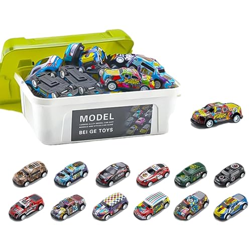 lwxij Zurückziehendes Auto-Spielzeugset | Detaillierter Trägheitsauto-Modellbausatz mit Aufbewahrungsbox | Spielzeugauto-Set zum Zurückziehen zulassen | Robustes Autoset für und Mädchen, perfekt für von lwxij