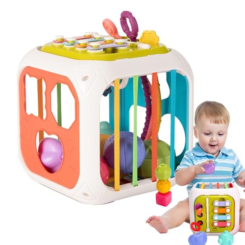 lwxij -sensorisches Spielzeug, Sensory Board - 7-in-1 frühkindliche Intelligenzwürfel - Aktivitäten im Vorschulalter, Feinmotorik -Fähigkeiten Spielzeug -Lernbox für Reisen nach Hause von lwxij