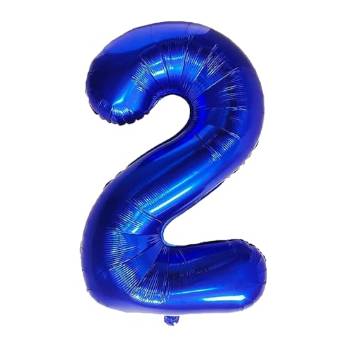 Geburtstags-Zahlenballons XXL-Riesen-Folienballons 40 Zoll – 101 cm Luftballons Geburtstag Jungen Mädchen Babyparty Geburtstagsdekorationen Jubiläumsparty-Dekorationen (Blau, 2) von lxmydm