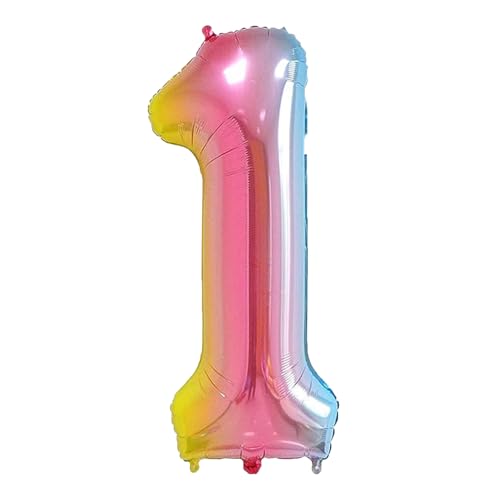 Geburtstags-Zahlenballons XXL-Riesen-Folienballons 40 Zoll – 101 cm Luftballons Geburtstag Jungen Mädchen Babyparty Geburtstagsdekorationen Jubiläumsparty-Dekorationen (Farbverlauf, 1) von lxmydm