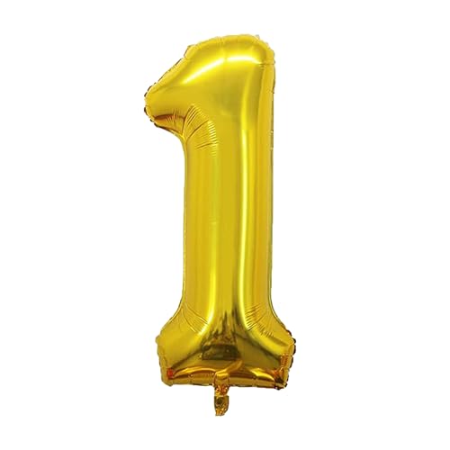 Geburtstags-Zahlenballons XXL-Riesen-Folienballons 40 Zoll – 101 cm Luftballons Geburtstag Jungen Mädchen Babyparty Geburtstagsdekorationen Jubiläumsparty-Dekorationen (Gold, 1) von lxmydm