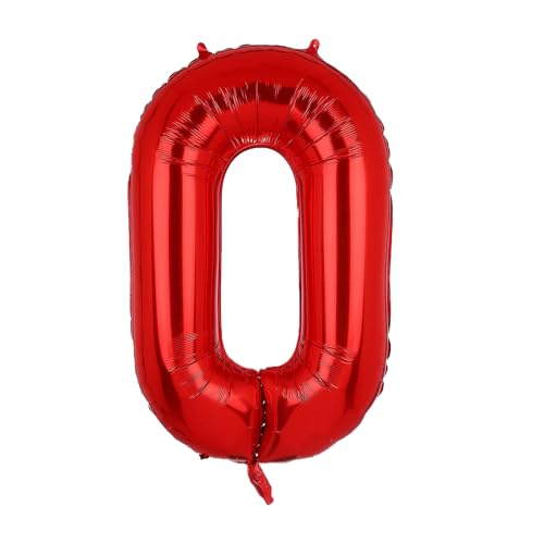 Geburtstags-Zahlenballons XXL-Riesen-Folienballons 40 Zoll – 101 cm Luftballons Geburtstag Jungen Mädchen Babyparty Geburtstagsdekorationen Jubiläumsparty-Dekorationen (Rot, 0) von lxmydm