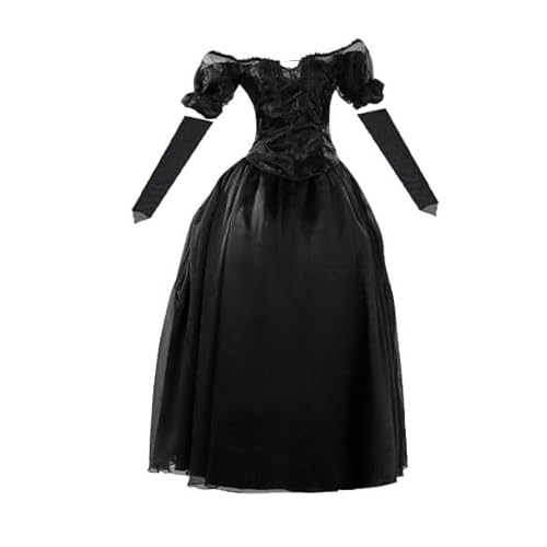 lxxZuvR Halloween-Kostüm für Frauen, Party-Cosplay-Outfit für Erwachsene, schwarzes Gothic-Ballkleid, Gothic-Kostüm-Set von lxxZuvR