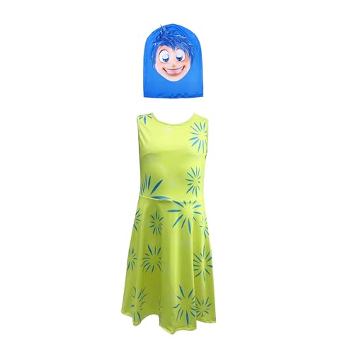 lxxZuvR Joy kostüm, Cartoon-Cosplay-Outfits, Vollkopfmaske, ärmelloses Kleid, Party-Kostümset, Halloween-Kostüm von lxxZuvR