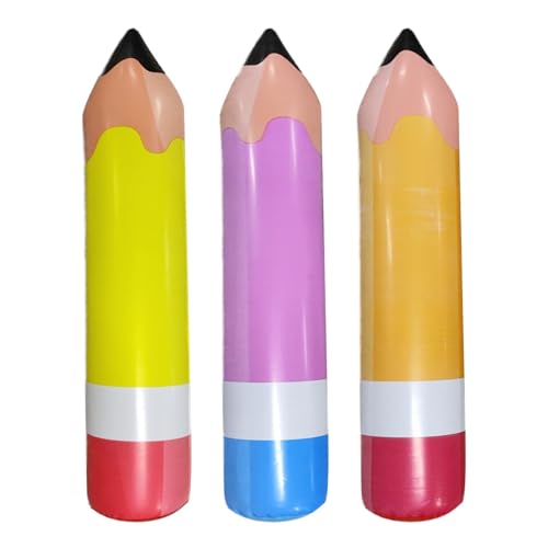 lyanny Aufblasbarer Bleistift, aufblasbarer Bleistift | 6 große aufblasbare Bleistifte zum Aufblasen von Schulanfangsdekorationen,Großer aufblasbarer Bleistift für Kinderpartys, riesige von lyanny