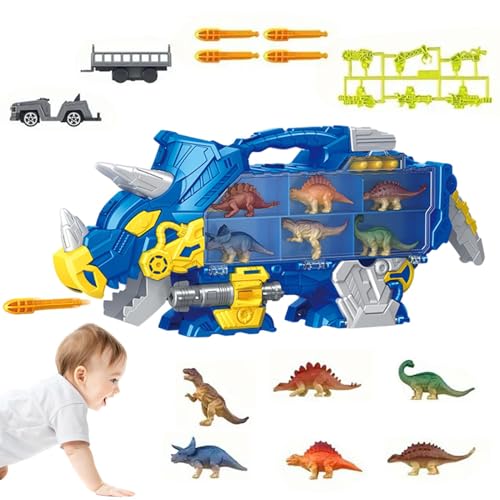 lyanny Dinosaurier-Transportträger-LKW,Kinder-Dinosaurier-LKW-Set | Dinosaurier-LKW, großes, reibungsbetriebenes LKW-Spielzeug - Buntes LKW-Set mit Dinosaurierspielzeug, tragbares Fahrzeugspielzeug, - von lyanny