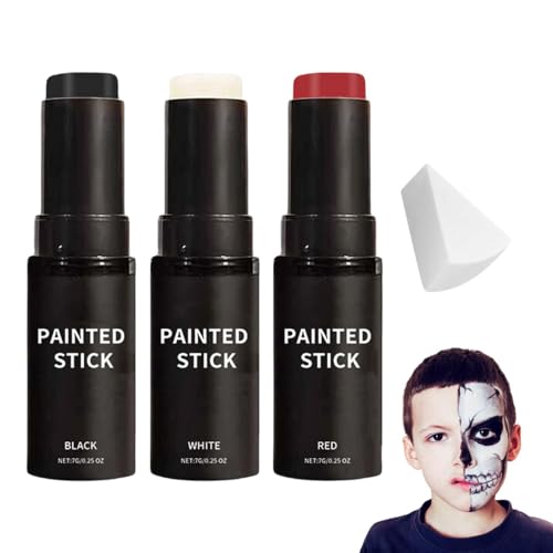 lyanny Gesichtsbemalungsstift, 3 Stück Augen-Gesichts-Körperbemalungsstift, Gesichts-Körperbemalungsstift für -Zombie-Halloween-Cosplay-Kostüm-Gesichtskörperbemalung von lyanny