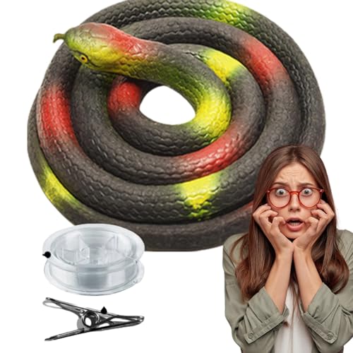 lyanny Golf Snake Prank,Prank Snake | Spielzeugschlange für Golf - Schlangen-Streich, hohe Simulation mit Schnur und Clip für einfache Einrichtung, gefälschte Schlangen-Requisite, Halloween-Trick, von lyanny