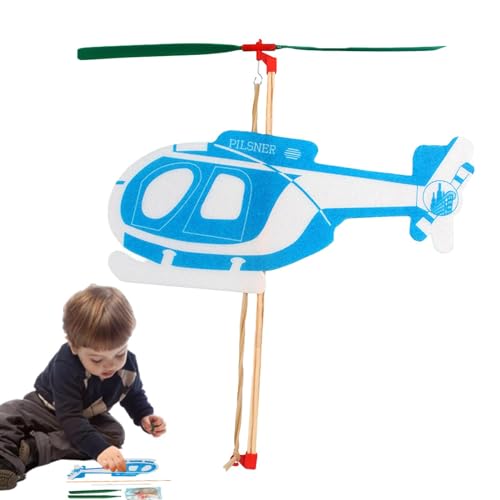 lyanny Gummibandbetriebenes Flugzeug, fliegendes Hubschrauberspielzeug, Gummiband-Hubschrauber-Flugzeug-Spielzeug, Segelflugzeug-Propeller-Spielzeug-Flugzeugmodell für Kinder im Alter von 4–12 Jahren, von lyanny