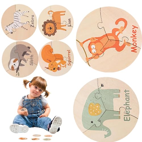 lyanny Holzpuzzles für Kleinkinder, sensorische Spielzeuge, Holz-Tierblöcke für Kinder | Formsortierpuzzle Lernpuzzle | Lernspielzeug für die frühe Bildung, sensorisches Spielzeug für Kinder, und von lyanny